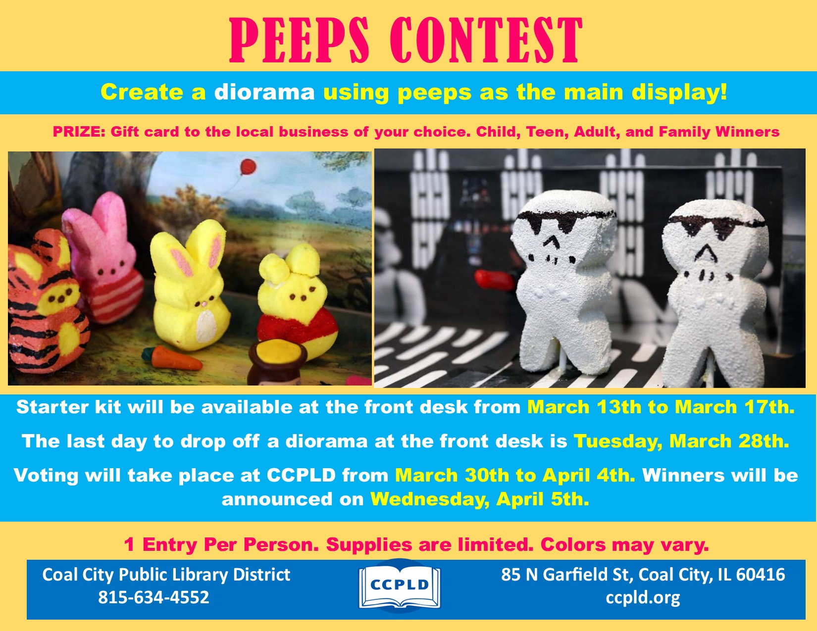 Peeps Contest Coal City Public Library District